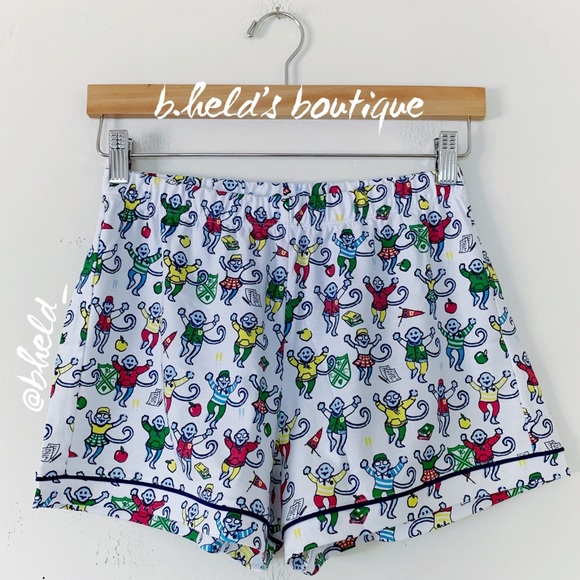 Roller Rabbit Back To School Monkey Polo Pajamas in Multi X-Small (XS) New NWT - Picture 9 of 16